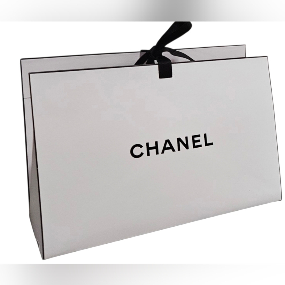 Chanel Origami Gift Box Paper Bag Packaging w/ Black Ribbon Closure (EUC)